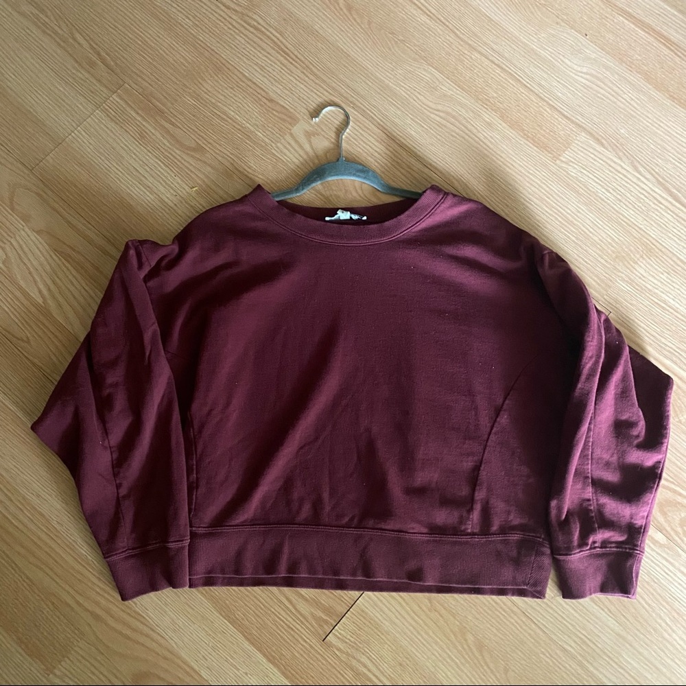 Express x One Eleven Burgundy Oversized Boxy Sweatshirt Women’s Large